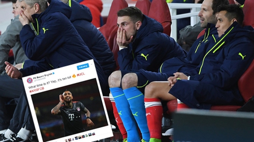 Sau Manuel Neuer, đến lượt Bayern Munich trêu tức Arsenal trên mạng xã hội